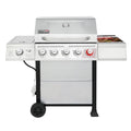 GA5401T 5-Burner BBQ Liquid Gas Grill with Sear Burner and Side Burner, 64,000 BTU
