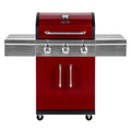 3 Burner Red Propane Gas Grill