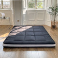 Mattress, Padded Japanese Floor Mattress Quilted Bed Mattress Topper, Extra Thick Folding Sleeping Pad with Bandage and Storage Bag, Twin Size