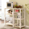 3-Tier Kitchen Island Cart Baker's Rack Utility Shelf Microwave Stand with Storage and Drawer Storage Cart Workstation Shelf, White Maple