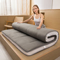 Mattress, Padded Japanese Floor Mattress Quilted Bed Mattress Topper, Extra Thick Folding Sleeping Pad, Dark Grey, Queen
