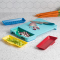 Poly Cutting Board Prep Station Set with Removable Trays, Tasty Blue, 5 Piece