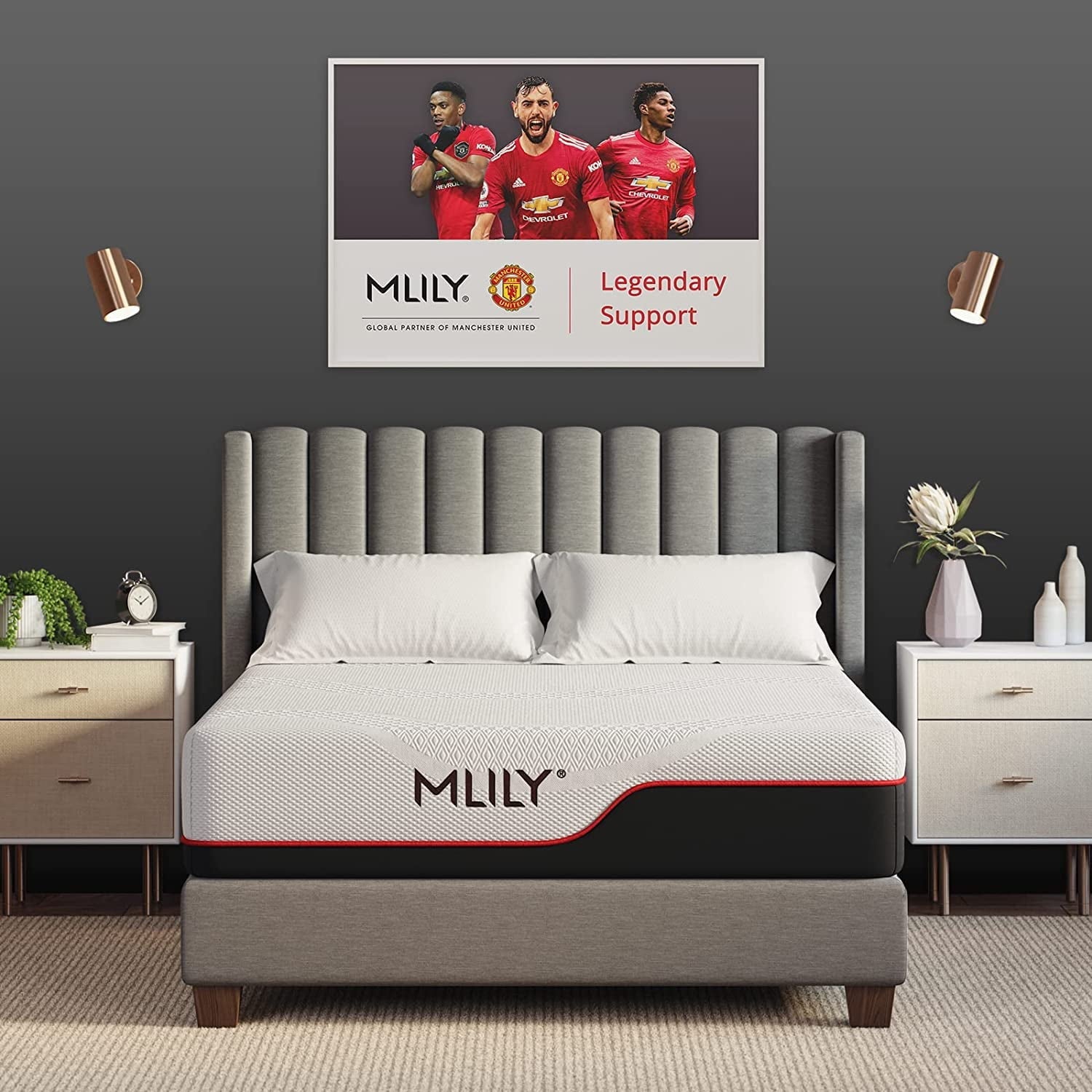 Manchester United Theatre of Dreams 12 inch Mermory Foam Mattress, Twin Size Mattress in a box,Medium Plush