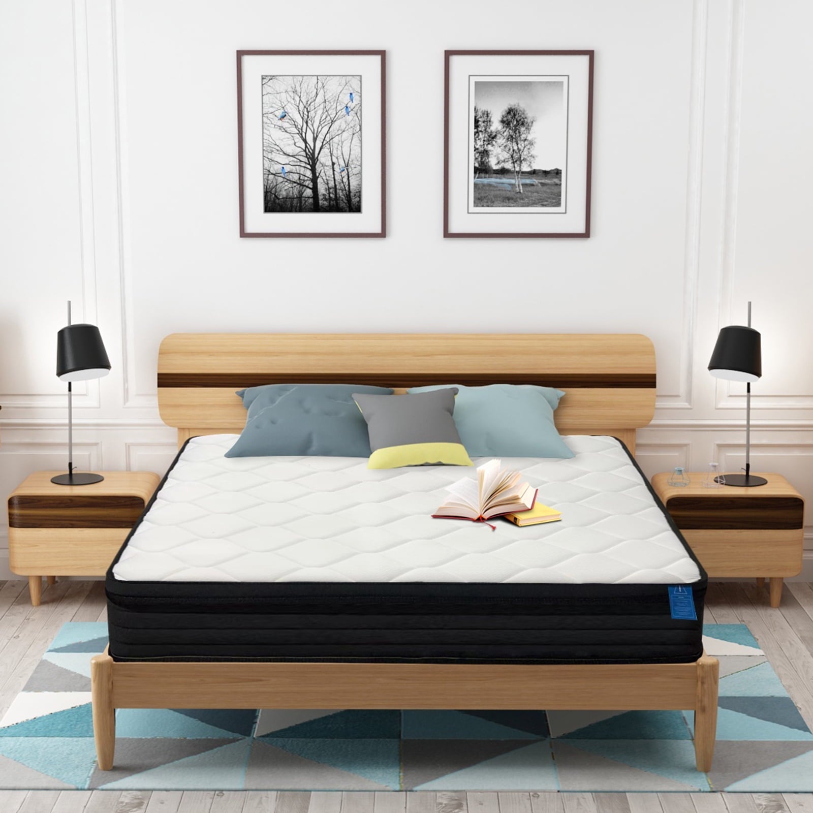Queen Mattress, 12 Inch Hybrid Memory Foam Mattress in a Box, Pressure Relief, CertiPUR-US
