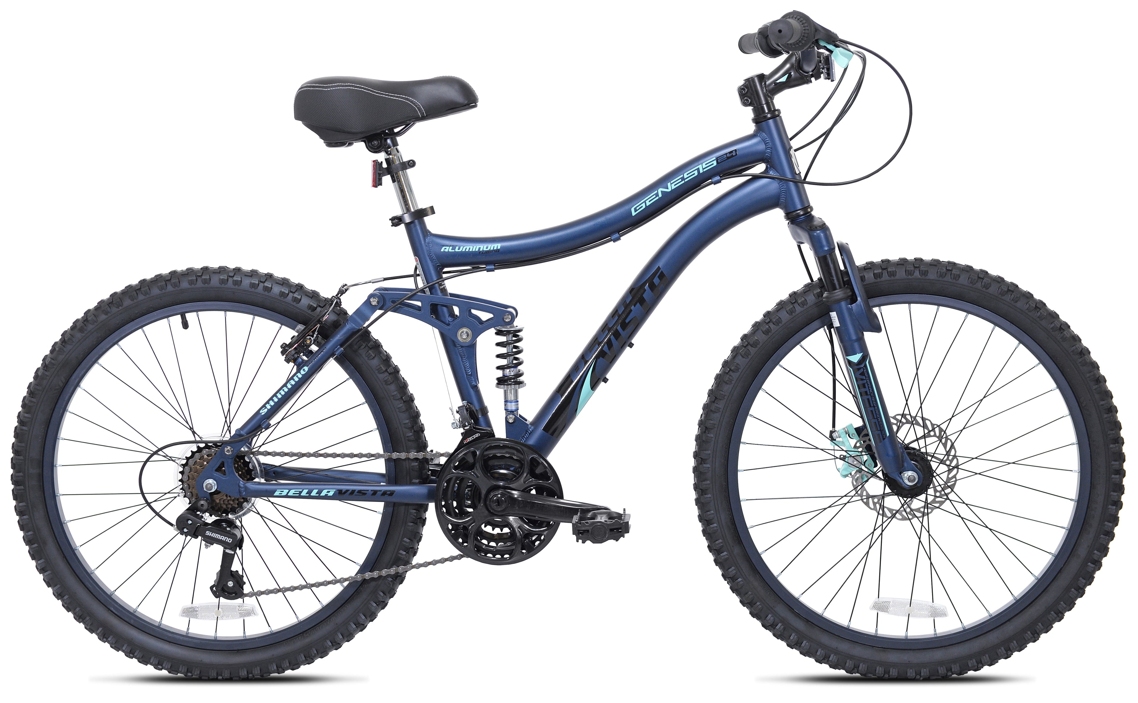 24" Bella Vista Girl's Full Suspension Mountain Bike, Blue