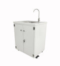 Cabinet Portable Sink Self Contained Hand Wash Station Mobile Sink Water Fountain Water Supply 110V/12V Powered Built-in Pump Water Jugs NOT included 24 X 18 X 30" CABINET SIZE 10094