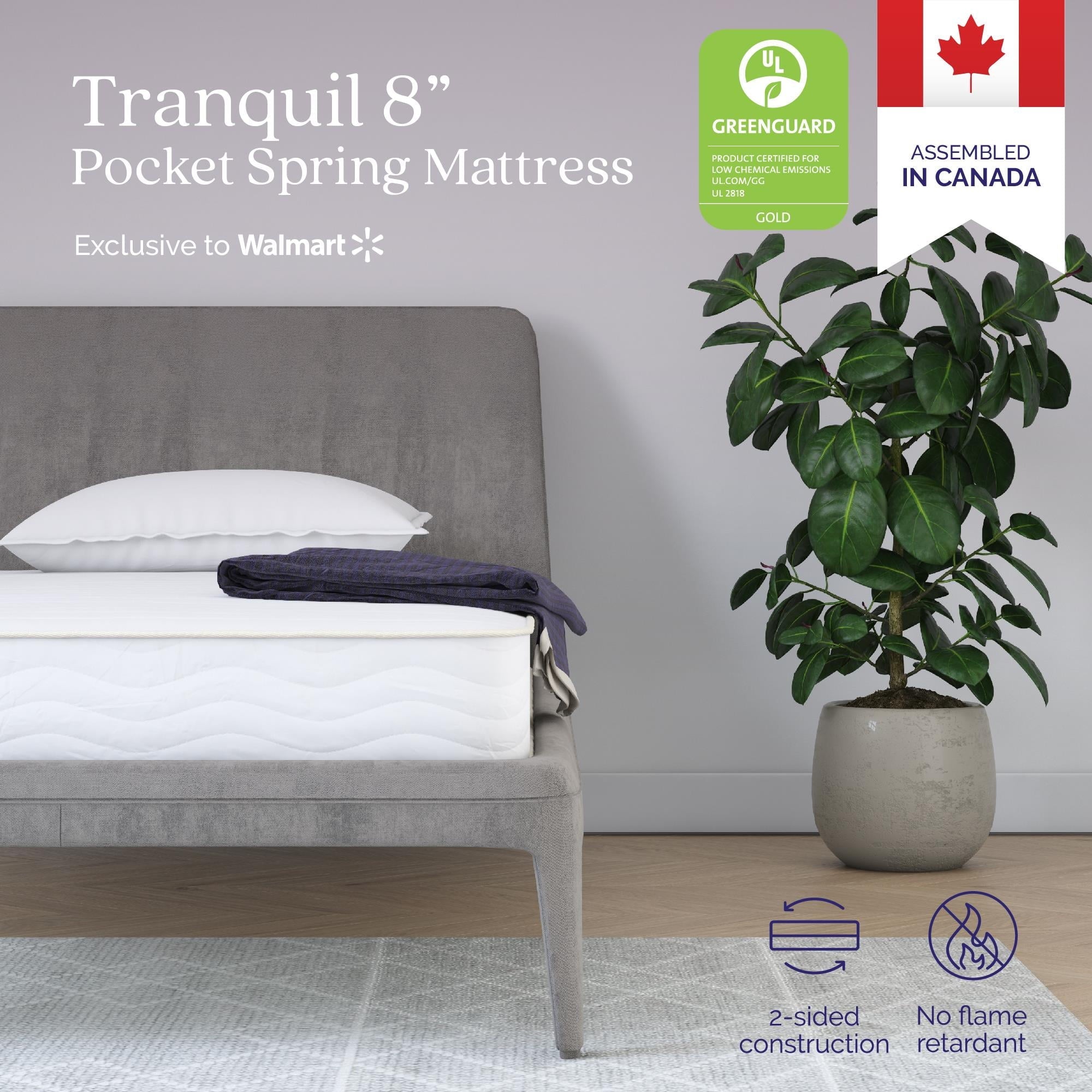 Sleep Tranquil 8'' 2-Sided Pocket Spring Mattress, Twin