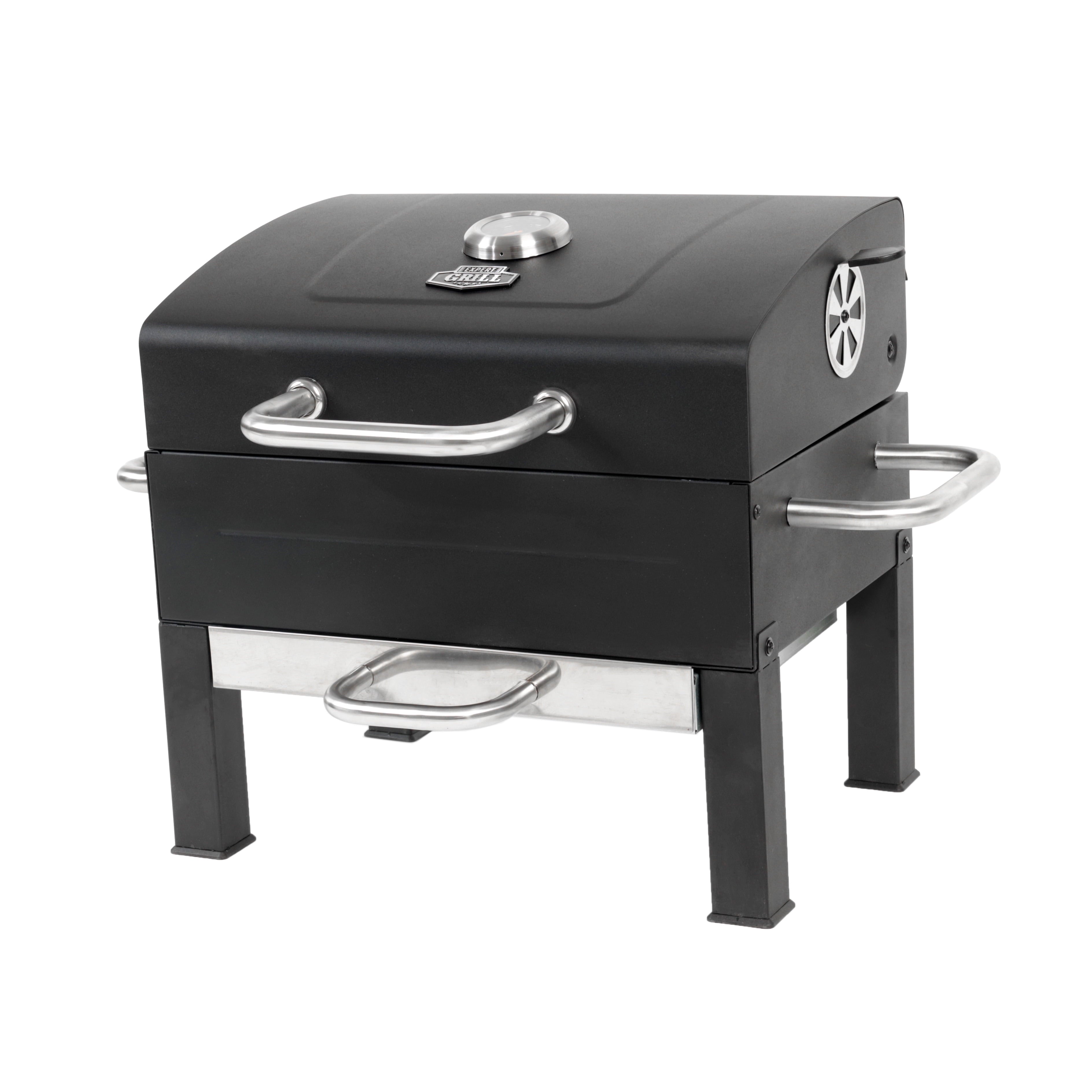 Grill Premium Portable Charcoal Grill, Black and Stainless Steel