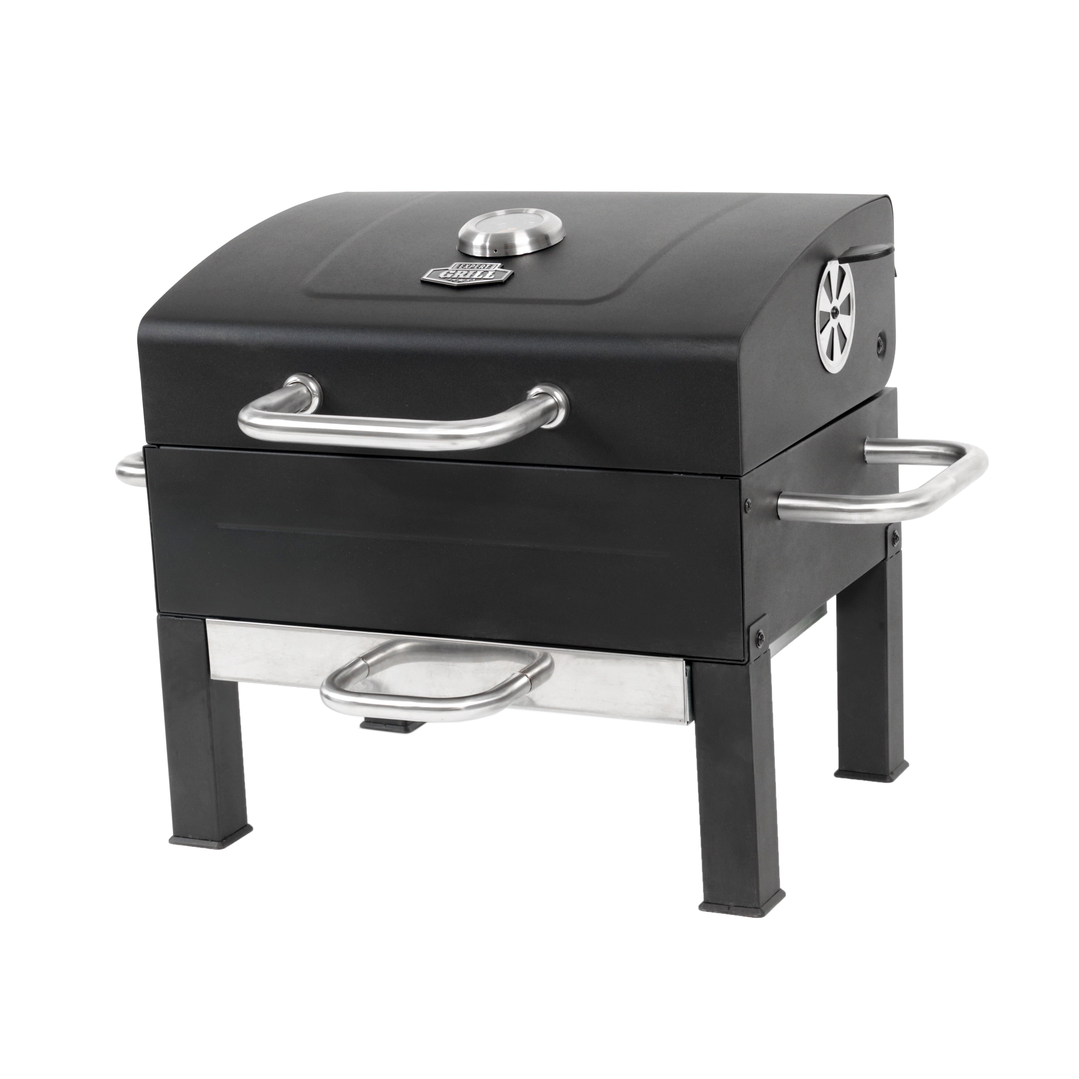 Grill Premium Portable Charcoal Grill, Black and Stainless Steel