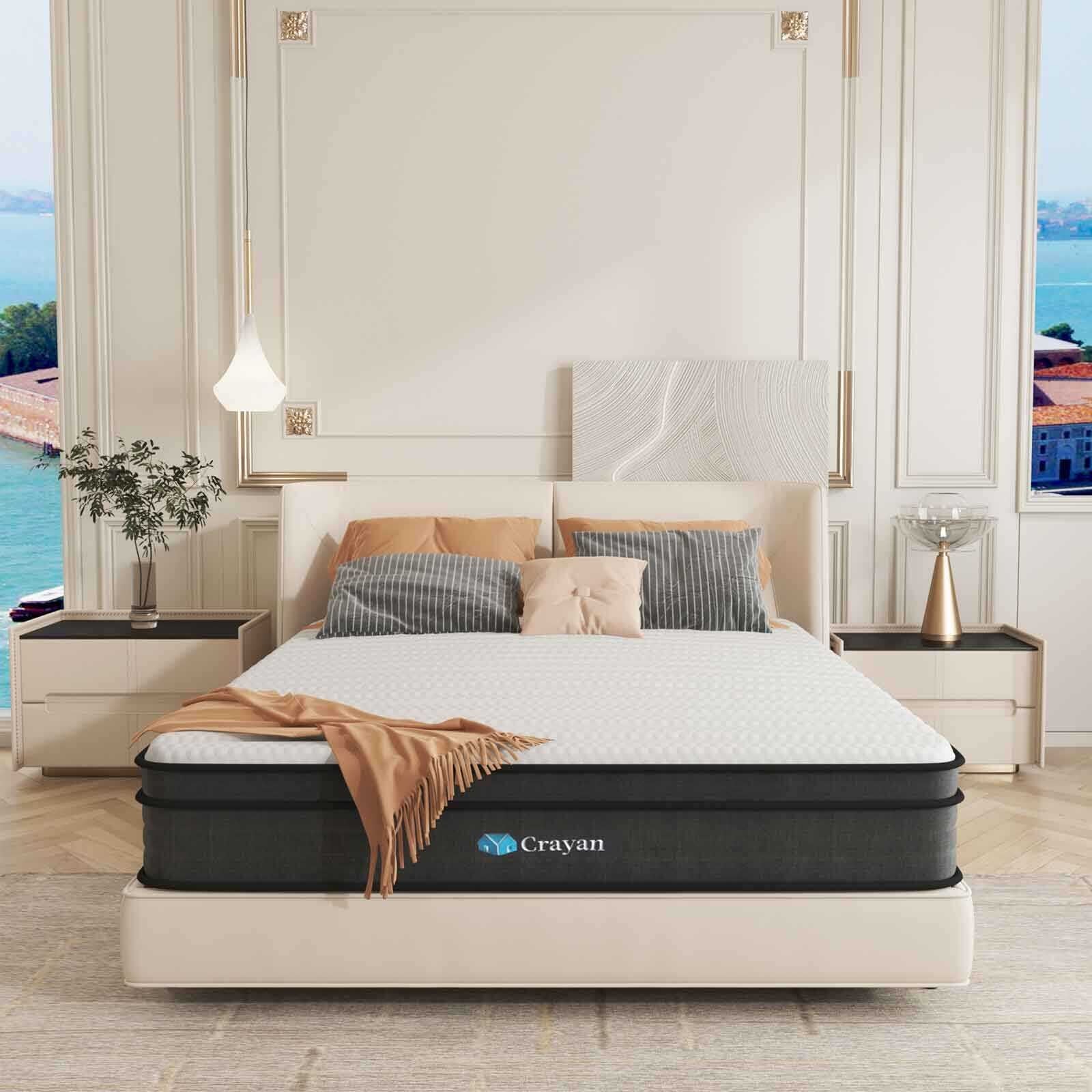 Queen Mattress, Memory Foam Mattress Queen Size, 10 Inch Hybrid Mattress in a Box with Individual Pocket Spring for Motion Isolation & Silent Sleep, CertiPUR-US, 100 Nights Trial