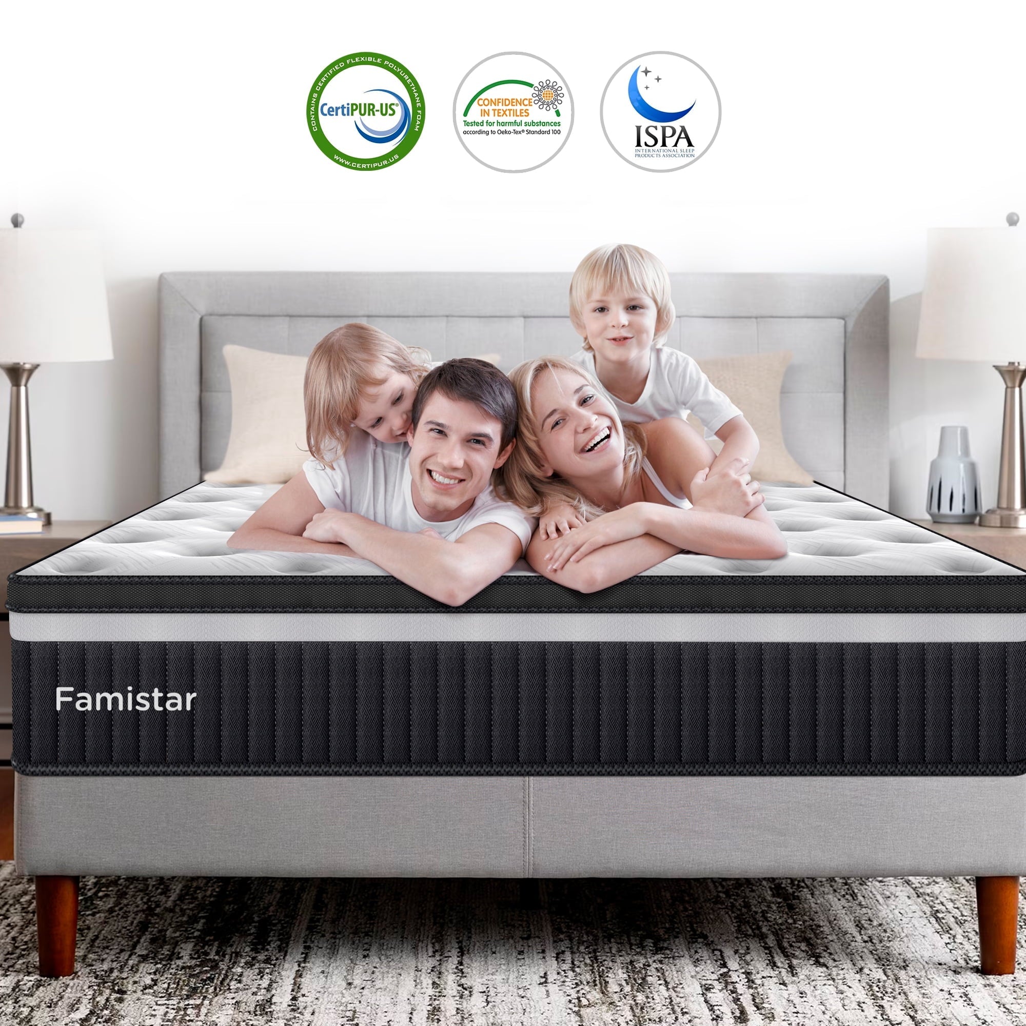 13 inch Memory Foam Innerspring Hybrid Mattress in a Box, Breathable Bed Mattress with CertiPUR-US Certified Foam for Sleep Supportive & Pressure Relief, King