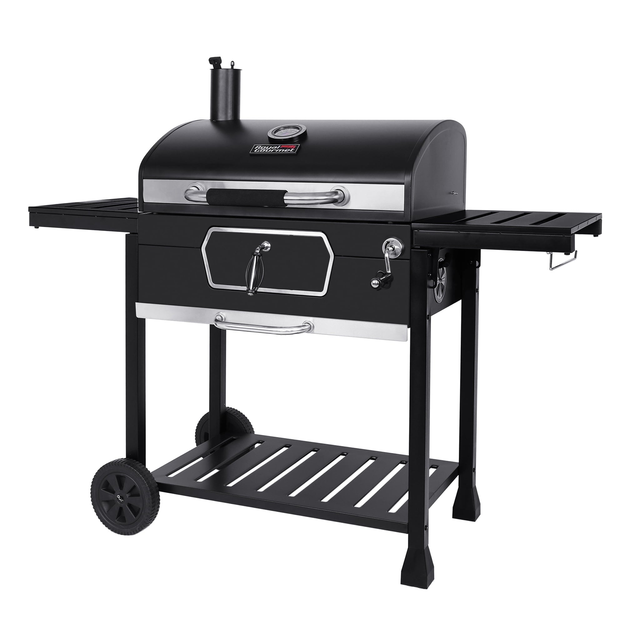 Gourmet 30" CD2030AN Deluxe Charcoal Grill, BBQ Smoker Picnic Camping Patio Backyard Cooking, Black