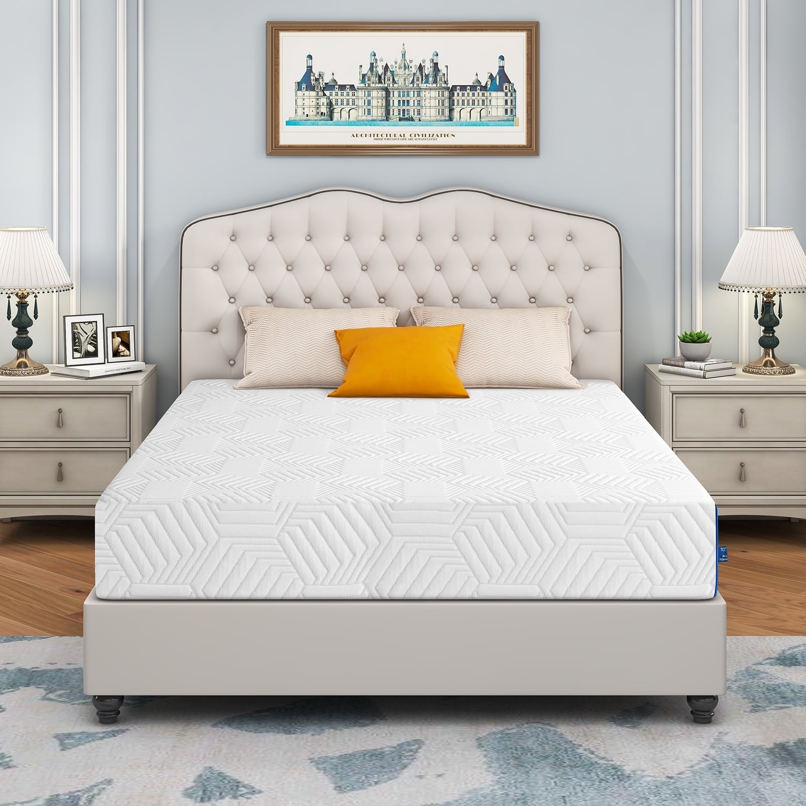 Size Mattress, 10 inch Gel Memory Foam Mattress Mattress in a Box, for a Comfort Sleep & Pressure Relief, Medium Firm Feel with Motion Isolating
