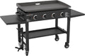 36 Inch Gas Griddle Cooking Station 4 Burner Flat Top Gas Grill Propane Fuelled Restaurant Grade Professional 36¡± Outdoor Griddle Station with Side Shelf (1554)