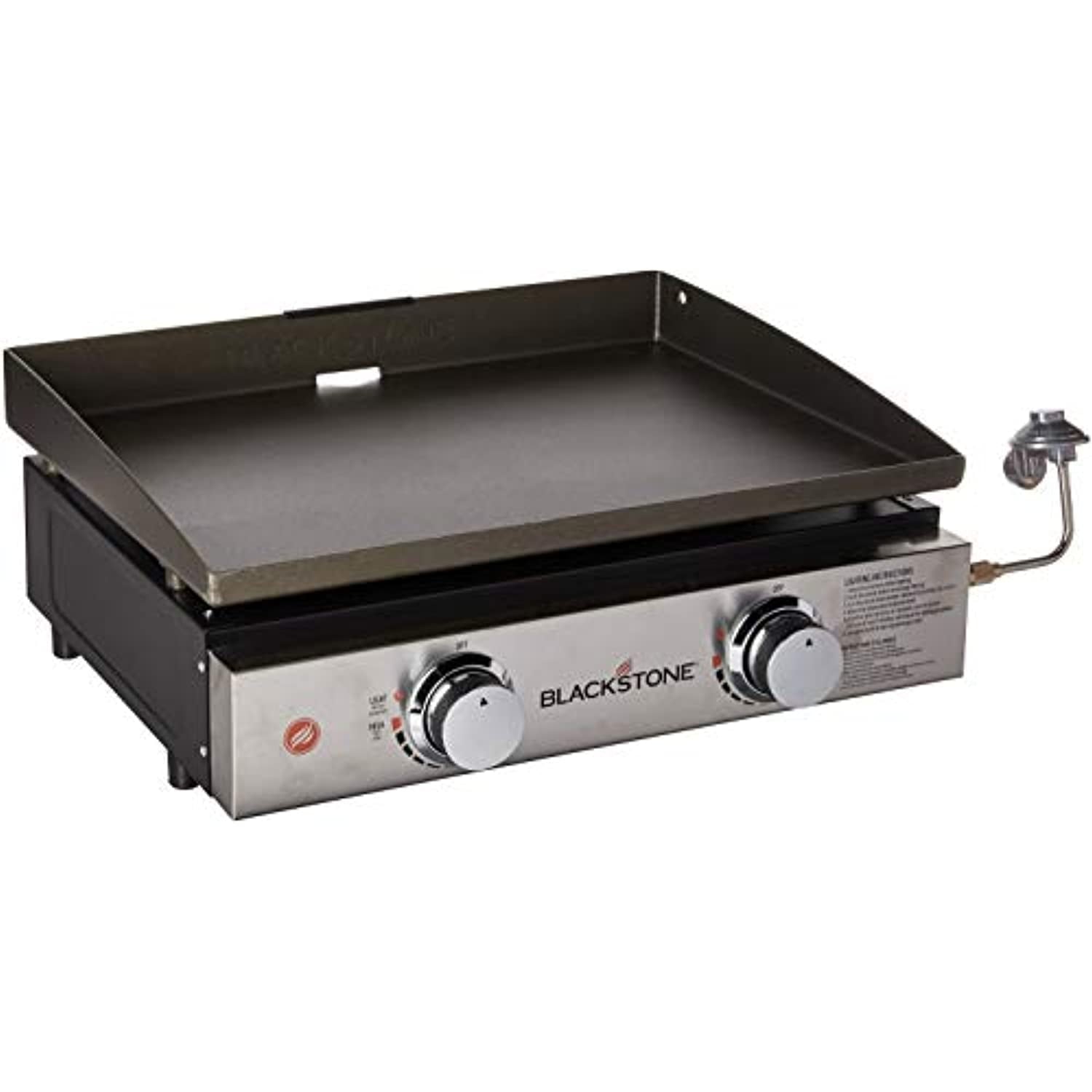 1666 Heavy Duty Flat Top Grill Station for Kitchen, Camp, Outdoor, Tailgating, Tabletop, Countertop Stainless Steel Griddle with Knobs & Ignition, 22 Inch, Black, Propane
