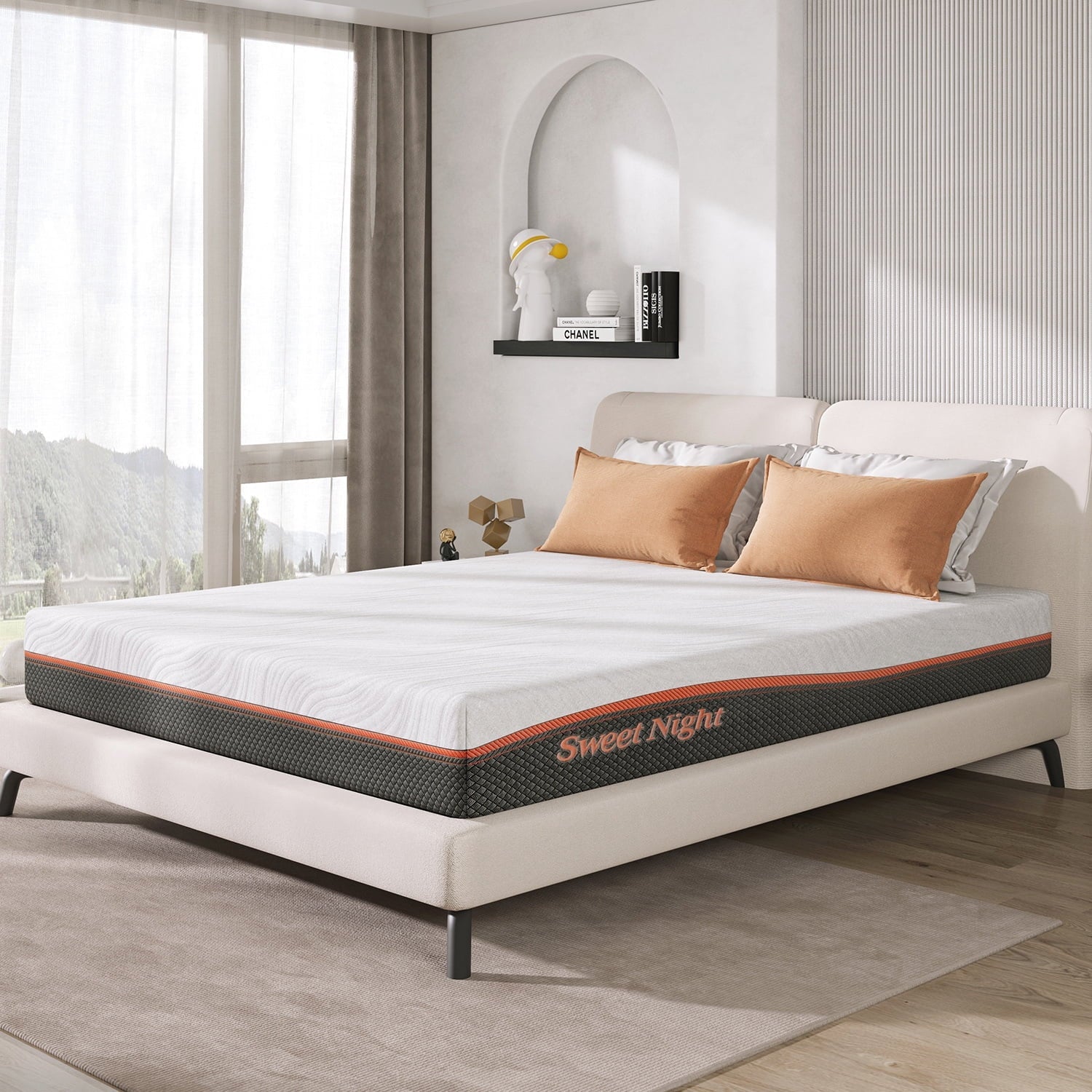 10 Inch Cooling Gel Infused Memory Foam Mattresses Pocket Spring Hybrid Mattresses, Queen Mattresses