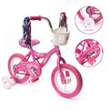 BMX 12 In. Kid's Bike for 2-4 Years Old, Bicycle for Girls with Front Basket, EVA Tires with Training Wheels, Pink