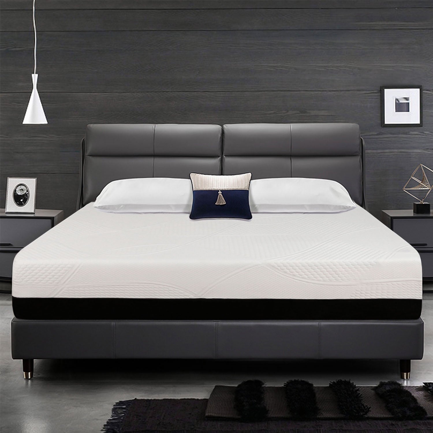 inch Gel Memory Foam Mattress Queen Size in a Box with Detachable Cover Medium Firm Bed Mattresses