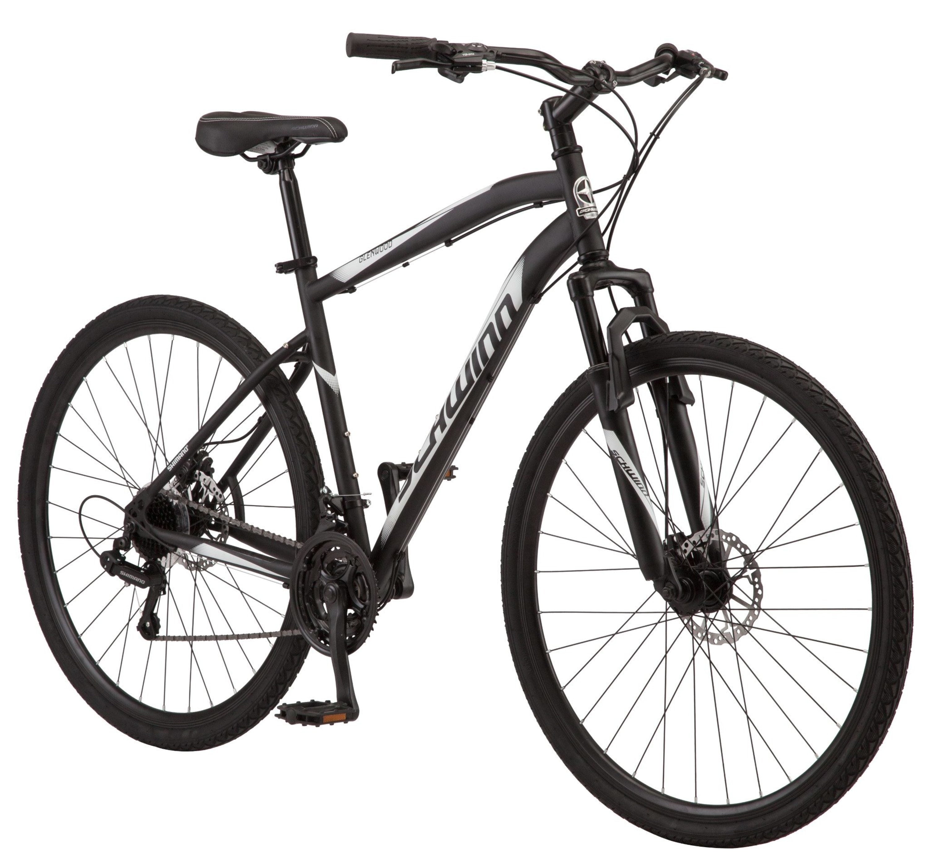 700c Glenwood Mens Hybrid Bike, 21 Speeds, Black