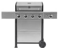 4-Burner Outdoor Propane Gas Grill with Side Burner, Open Cart, Stainless Steel