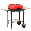 19” Steel Porcelain Portable Outdoor Charcoal Barbecue Grill