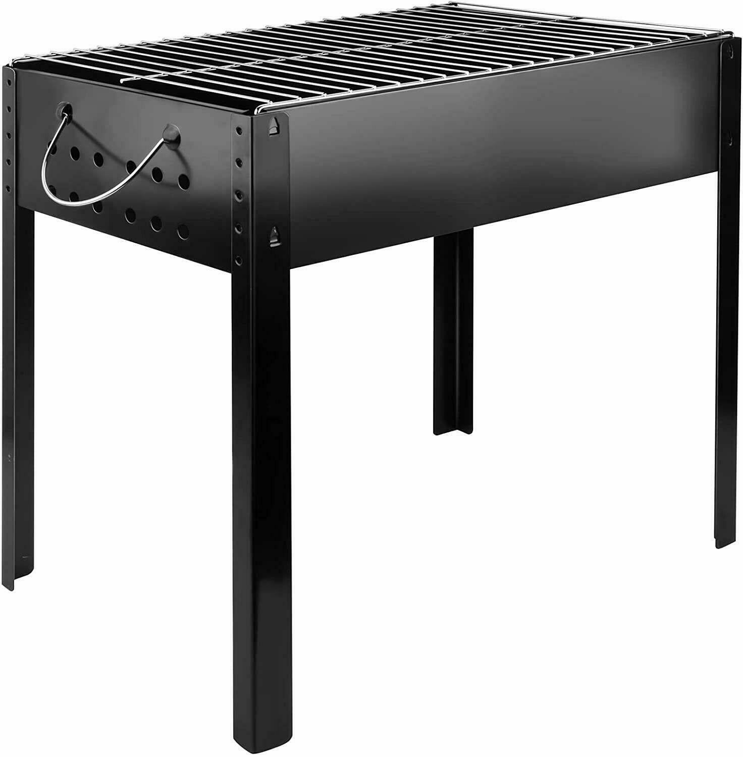 Portable Charcoal Grill Detachable Grill Cooking Station, Mini Tabletop Camping Grill BBQ, Black