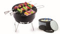 Trail 10" Portable Camping Charcoal Grill with Cooler Bag, Black