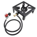 8KW Propane Cooker Single Burner Stove Gas Outdoor Cooking Camping Stand BBQ Grill with High Pressure Propane Regulator Hose