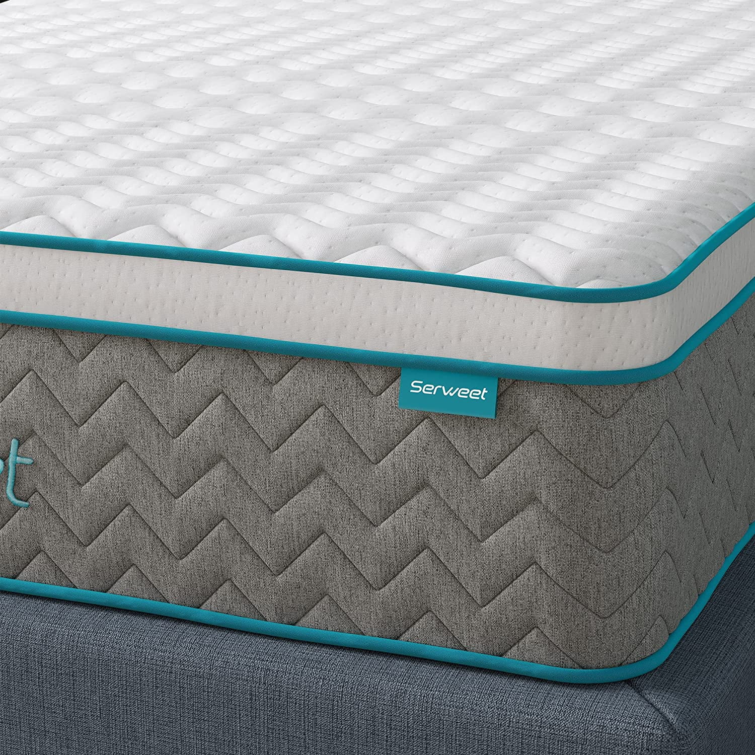 Size Mattress, Serweet 12 inch Memory Foam Hybrid Mattress Full, 7-Zone Pocket Innerspring Pillow Top Mattress for Motion Isolation / Edge Support/Meduim Firm