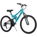 24" Trail Runner Girls Full Suspension Mountain Bikes, Teal Blue