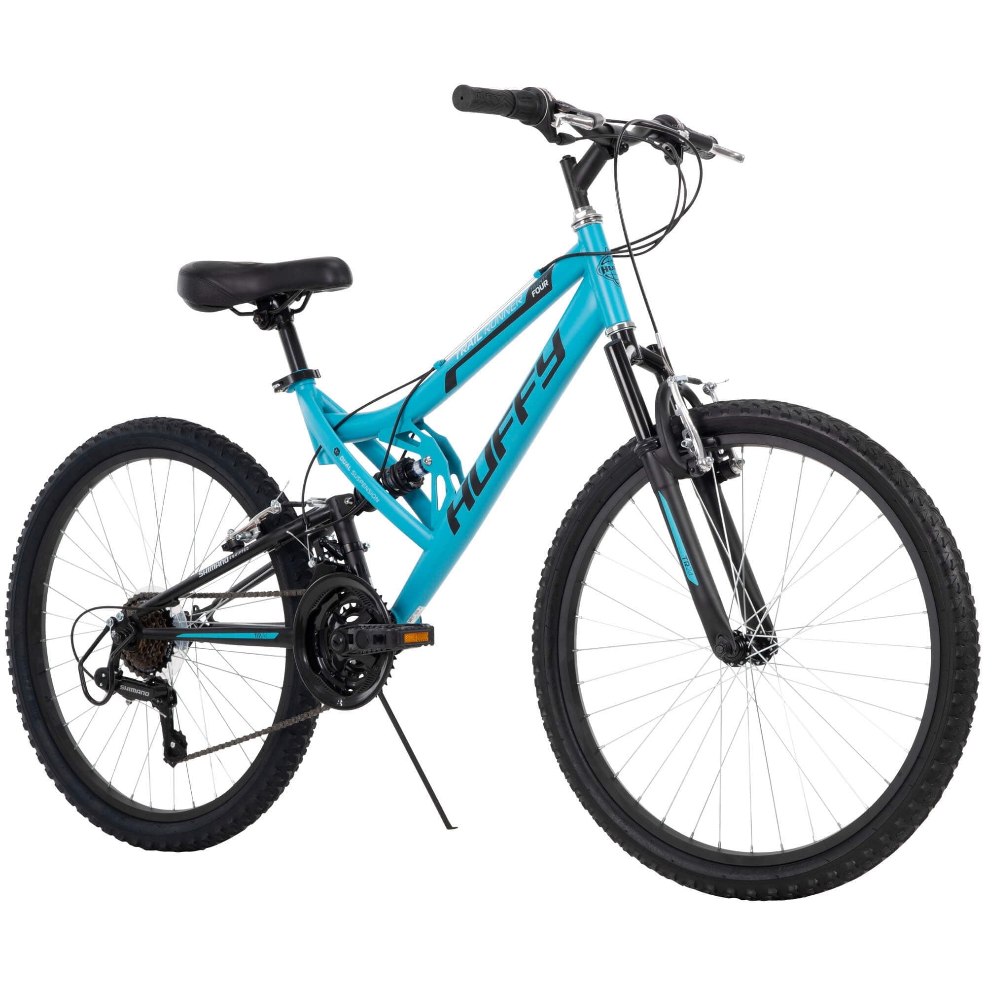 24" Trail Runner Girls Full Suspension Mountain Bikes, Teal Blue