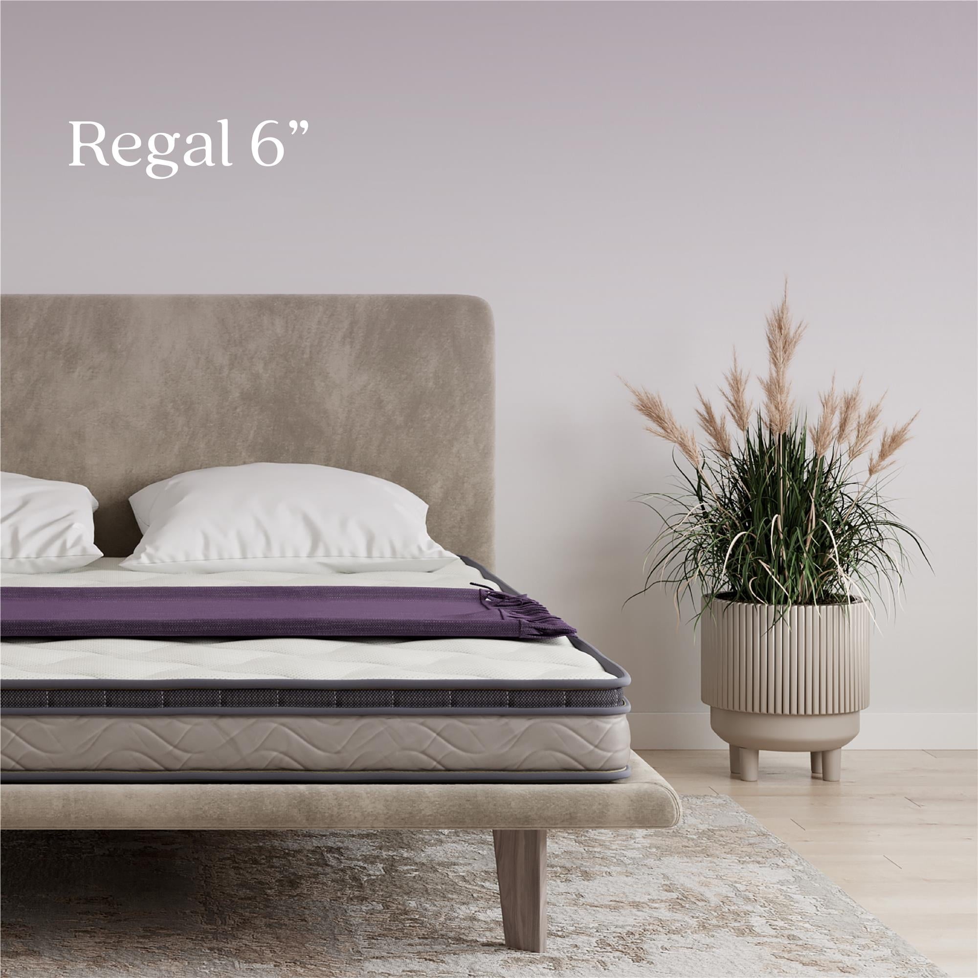 Sleep Regal 6 Inch EuroTop Innerspring Hybrid Mattress, Bed-in-a-Box, Queen