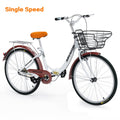 26 Inch Women Bike, Classic Bicycle Retro Bicycle, Cruiser Bike, White