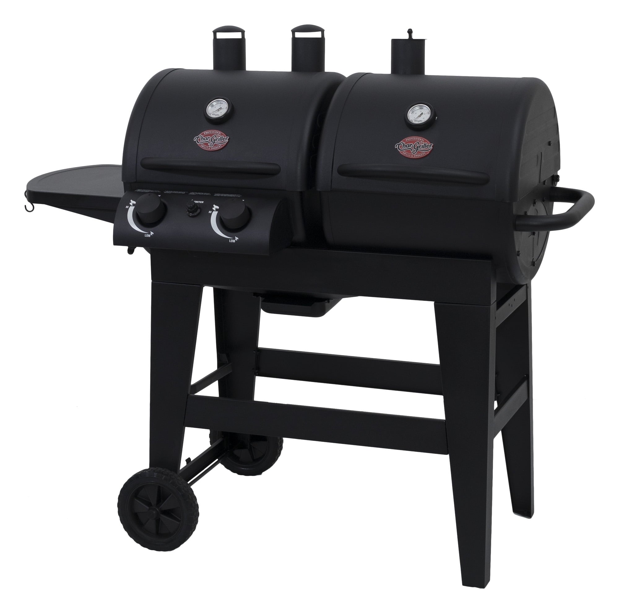 Dual 2 Burner Gas & Charcoal Grill, 5030, Black