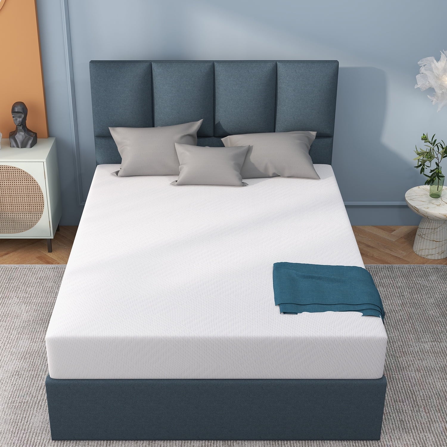 Inch Memory Foam Mattress Green Tea Mattress Medium Firm,Twin
