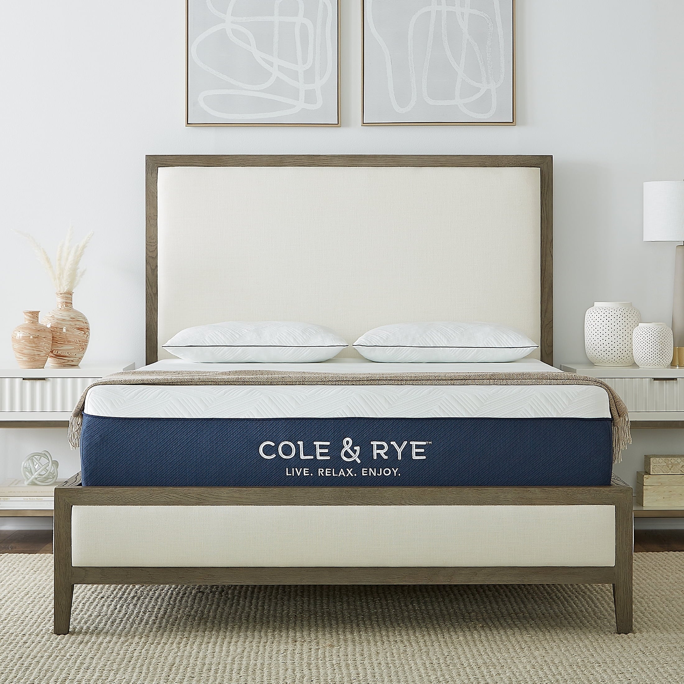 & Rye ArticSky 12" Medium Firm Gel Memory Foam Mattress with BONUS Pillows, King