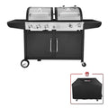 Gourmet ZH3002C 3-Burner 25,500-BTU Dual Fuel Cabinet Gas and Charcoal Grill Combo with Cover