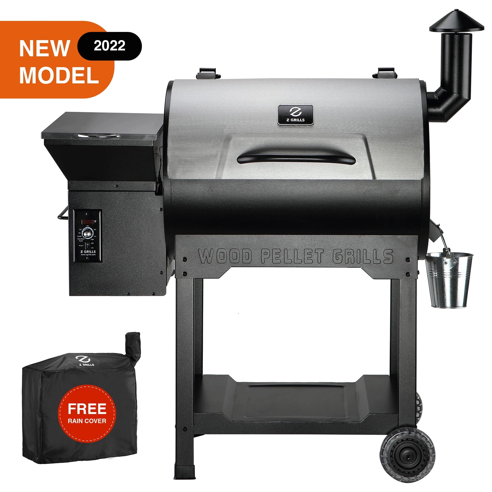 GRILLS ZPG-7002B3E 697 sq. in. Wood Pellet Grill and Smoker 8-in-1 BBQ Stainless Steel
