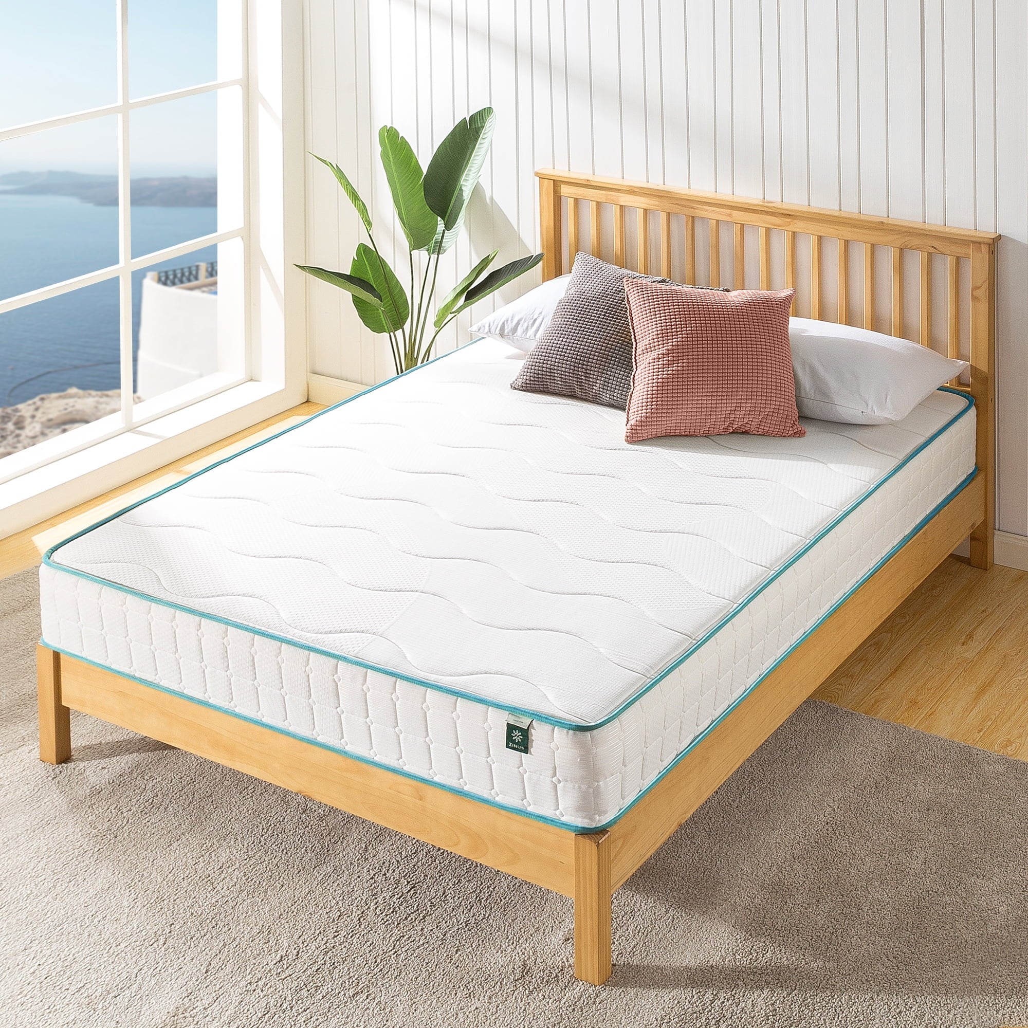 10 Inch Tight Top Spring Mattress / Innerspring Mattress / CertiPUR-US Certified / Mattress-in-a-Box, Full Full Teal Tight Top 10 Inch