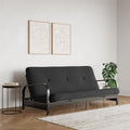 6?€� Thermobonded High Density Polyester Fill Futon Mattress, Full, Black Linen