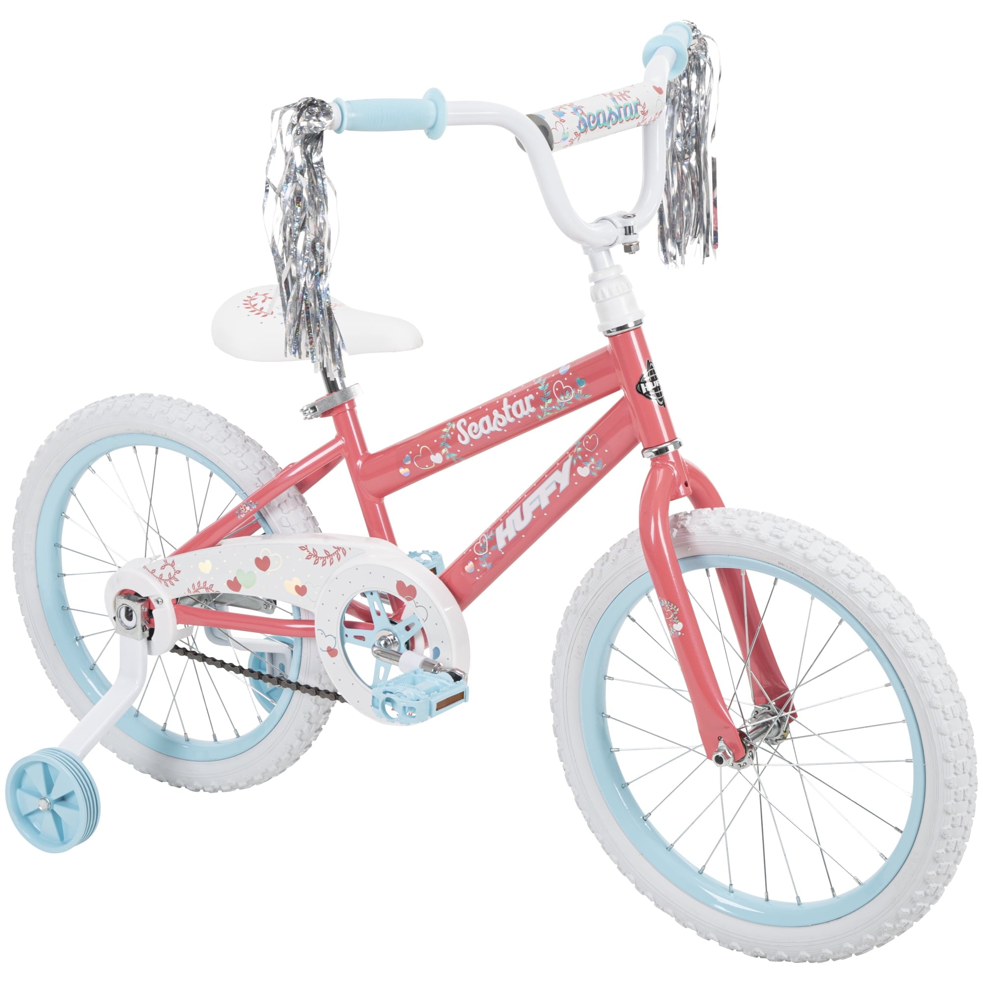 18" Sea Star Girls' sidewalk Bike, Coral Pink