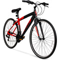 Bicycle 700c Men's Spin fit Hybrid Bike, Black and Red