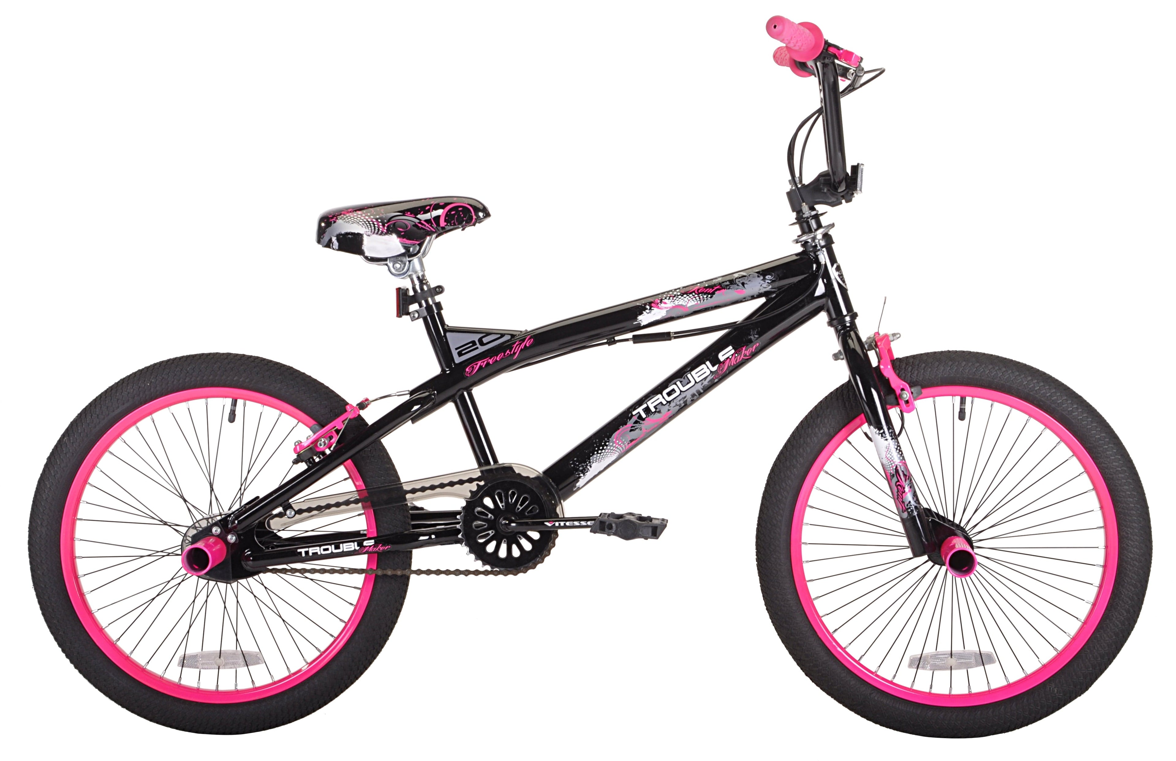 20" Girls', Trouble BMX Bike, Black/Pink