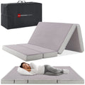 Choice Products 4in Thick Folding Portable Queen Mattress Topper w/ Carry Case, Plush Foam, Washable Cover