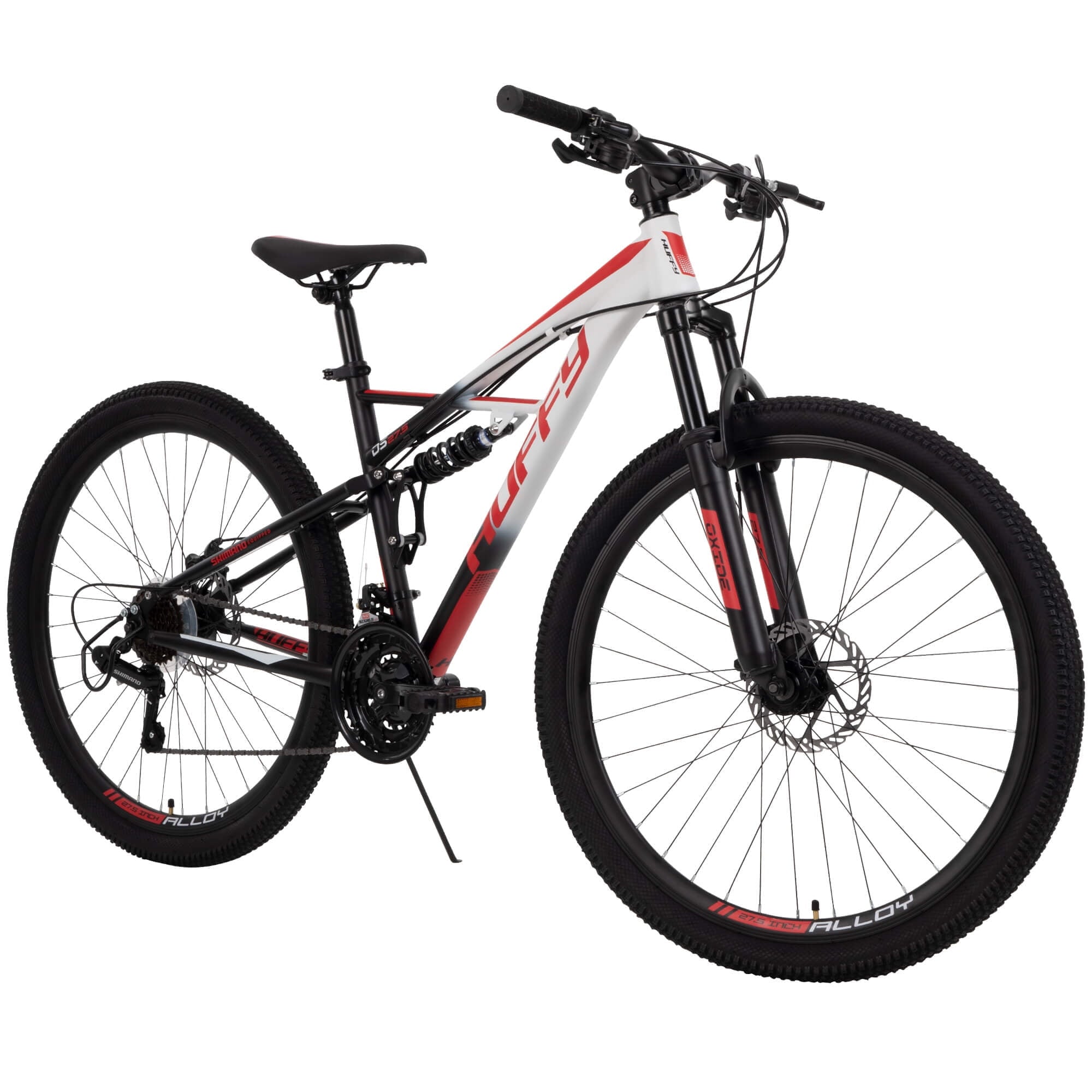 27.5 Inch Oxide Mens Mountain Bike, White - Dual Suspension 21-Speed