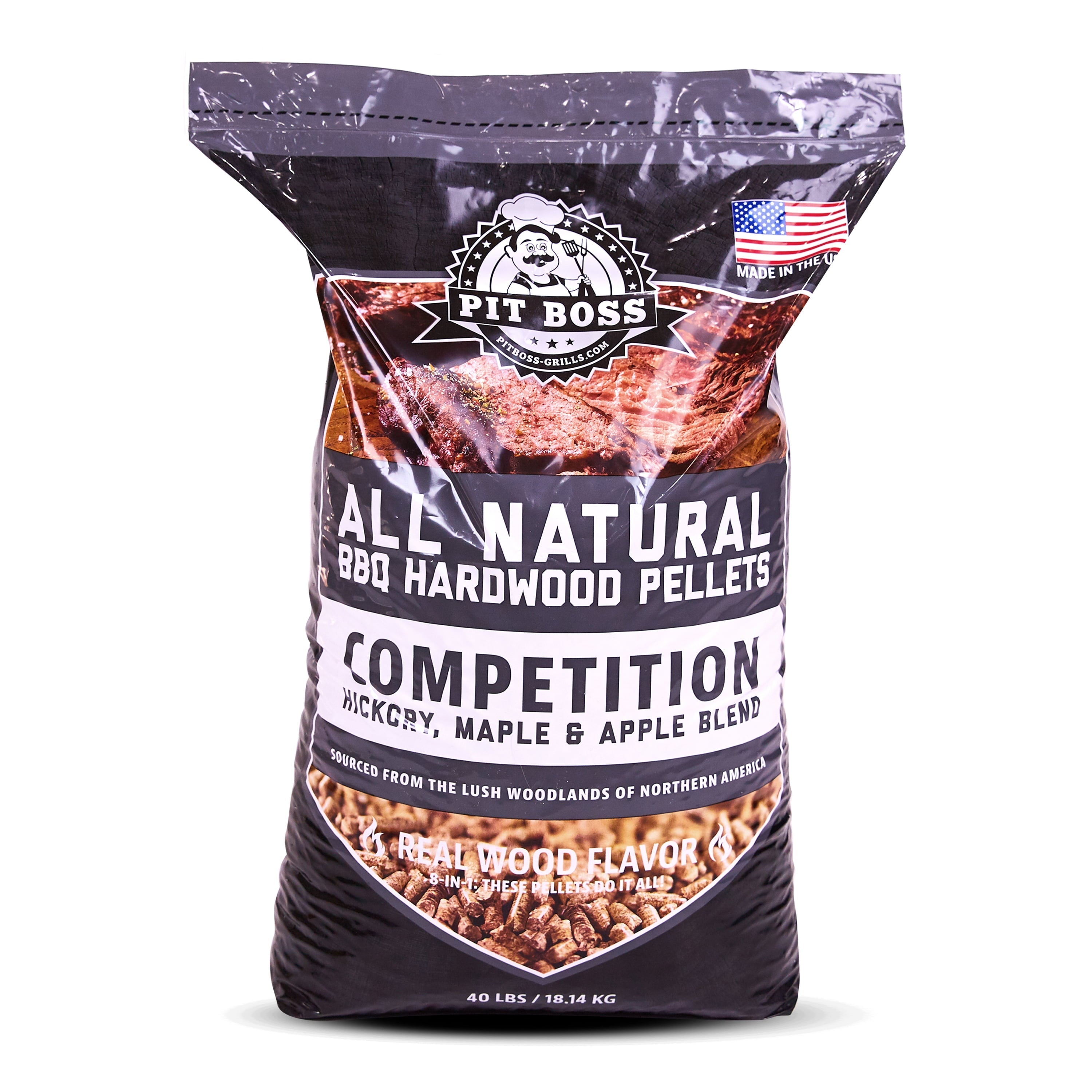 Boss 100% All-Natural Hardwood Competition Blend BBQ Grilling Pellets, 40 Pound Bag