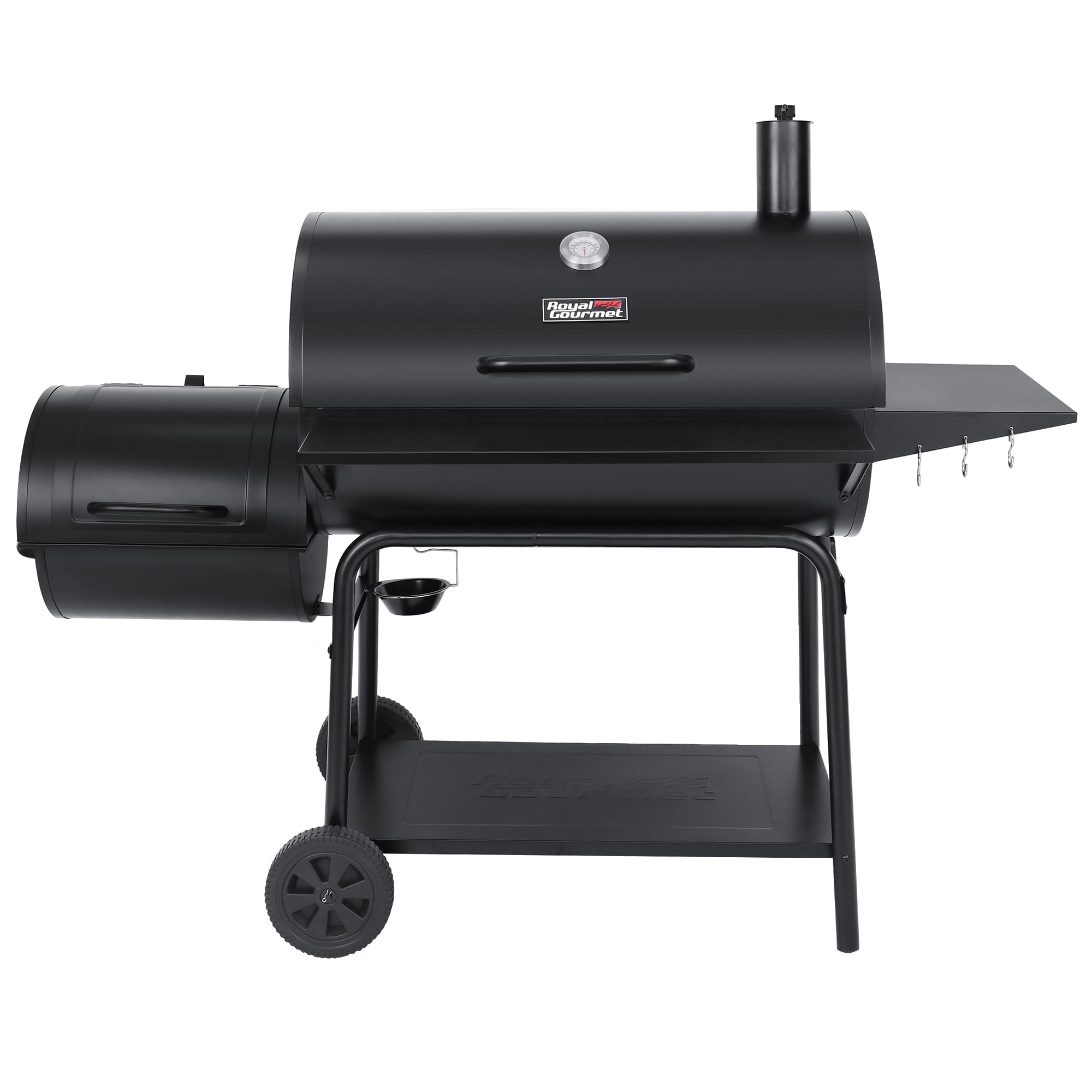 Gourmet CC2036F 36" Charcoal Barrel Grill with Offset Smoker