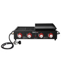 Gourmet 4-Burner GD4002T Portable Gas Grill and Griddle Combo, 40000 BTU