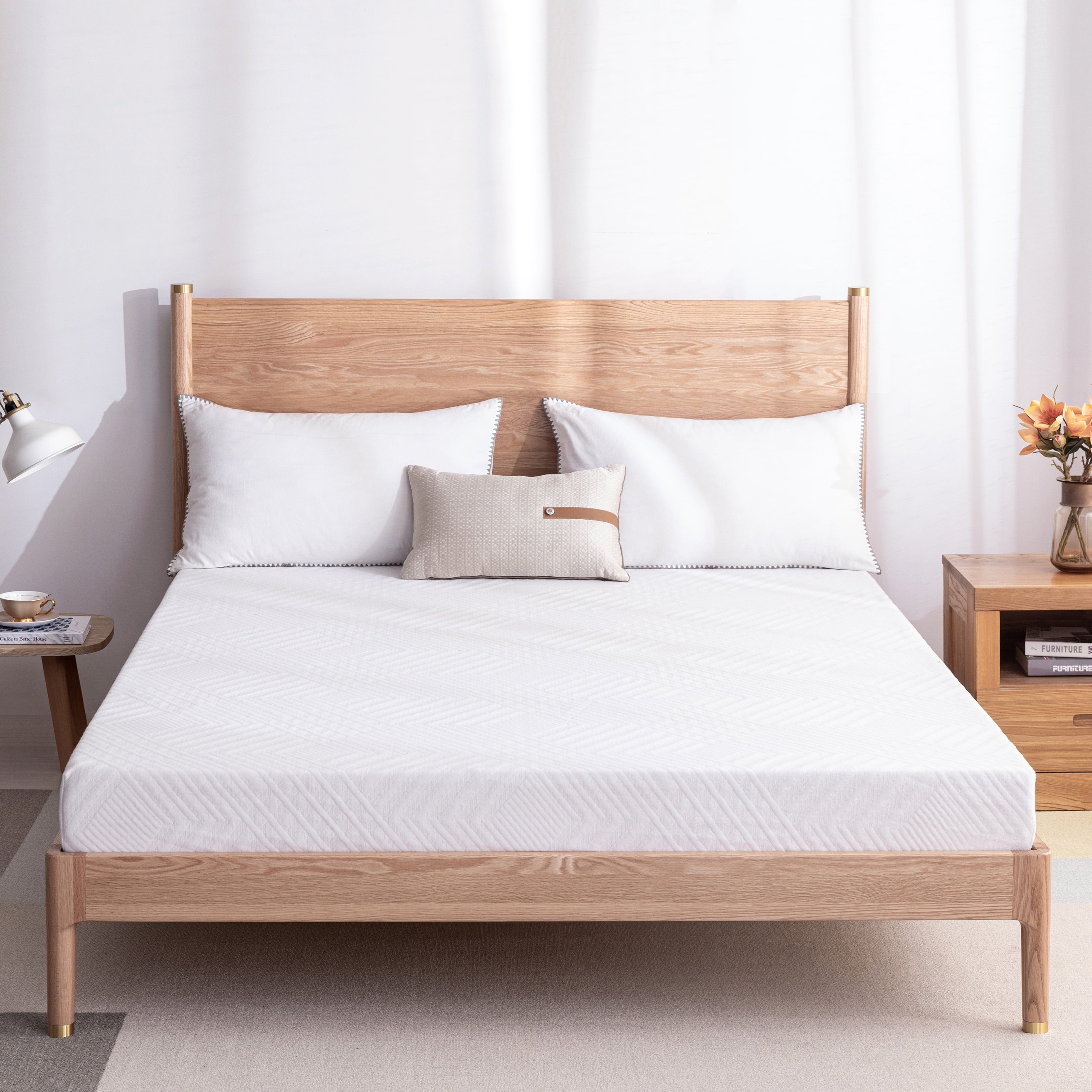 Size, EGO 6 inch Memory Foam Mattress, Cooling Gel Infused, White