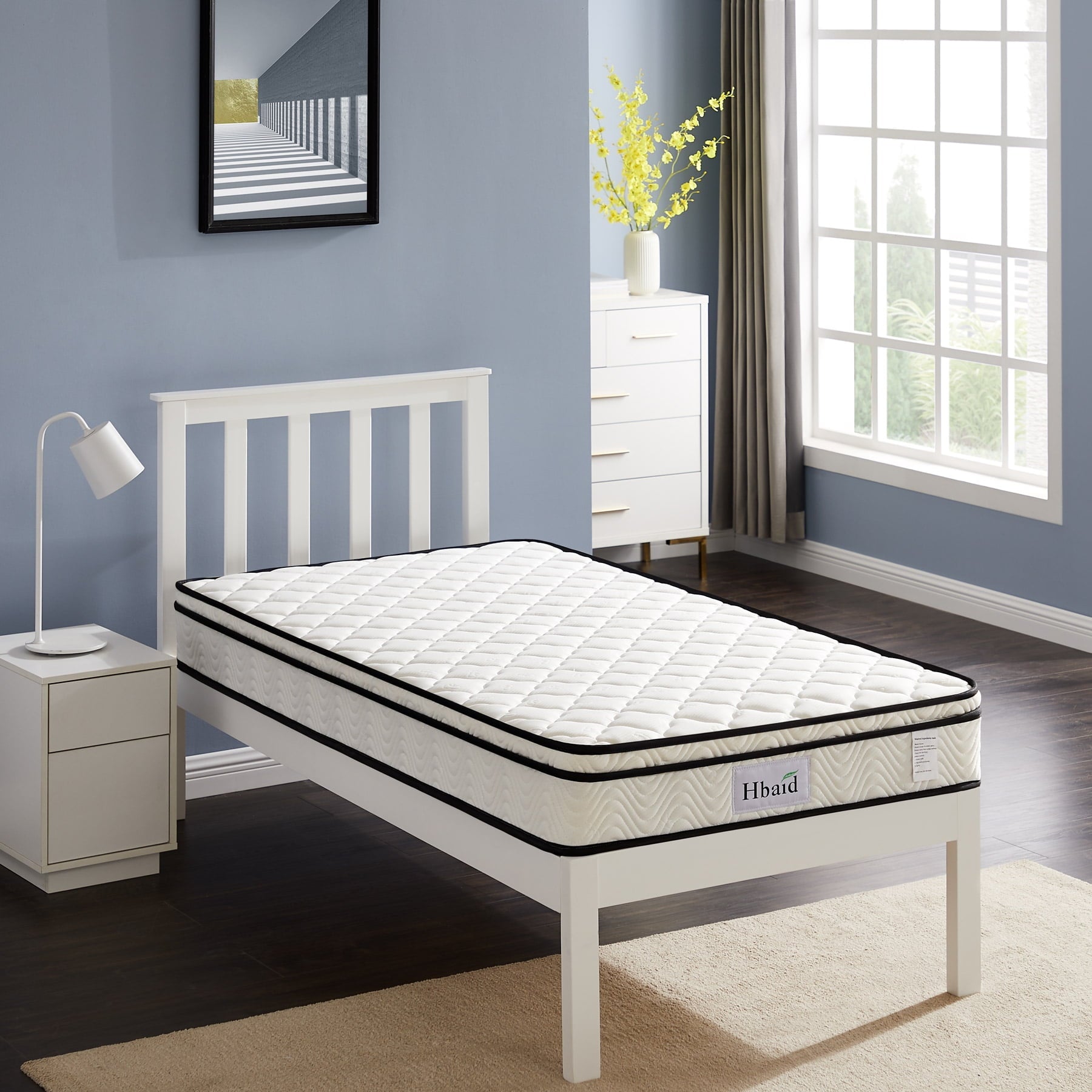 8 Inch, Gel Memory Foam Mattress Hybrid Mattresses in a Box, Twin Mattress